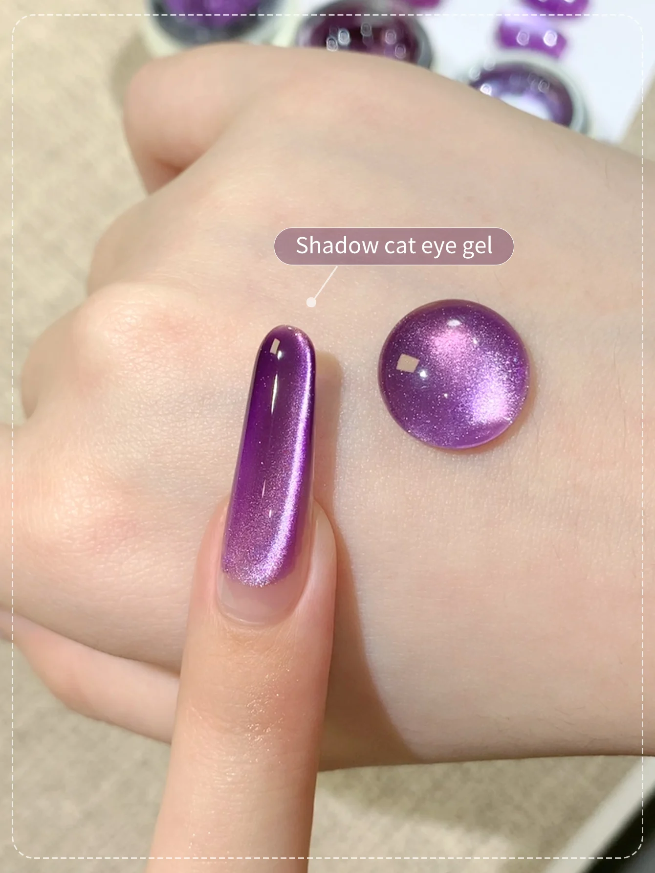 Set di smalti per unghie gel per occhi di gatto Sperking Crystal da 8 g (con magnete) Smalto gel magnetico a doppia lucentezza Dreamland Colore viola Soak Off UV