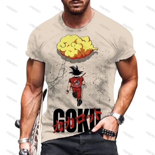 Dragon ball t-shirt para homens, goku, vegeta, harajuku, streetwear, top, 2024