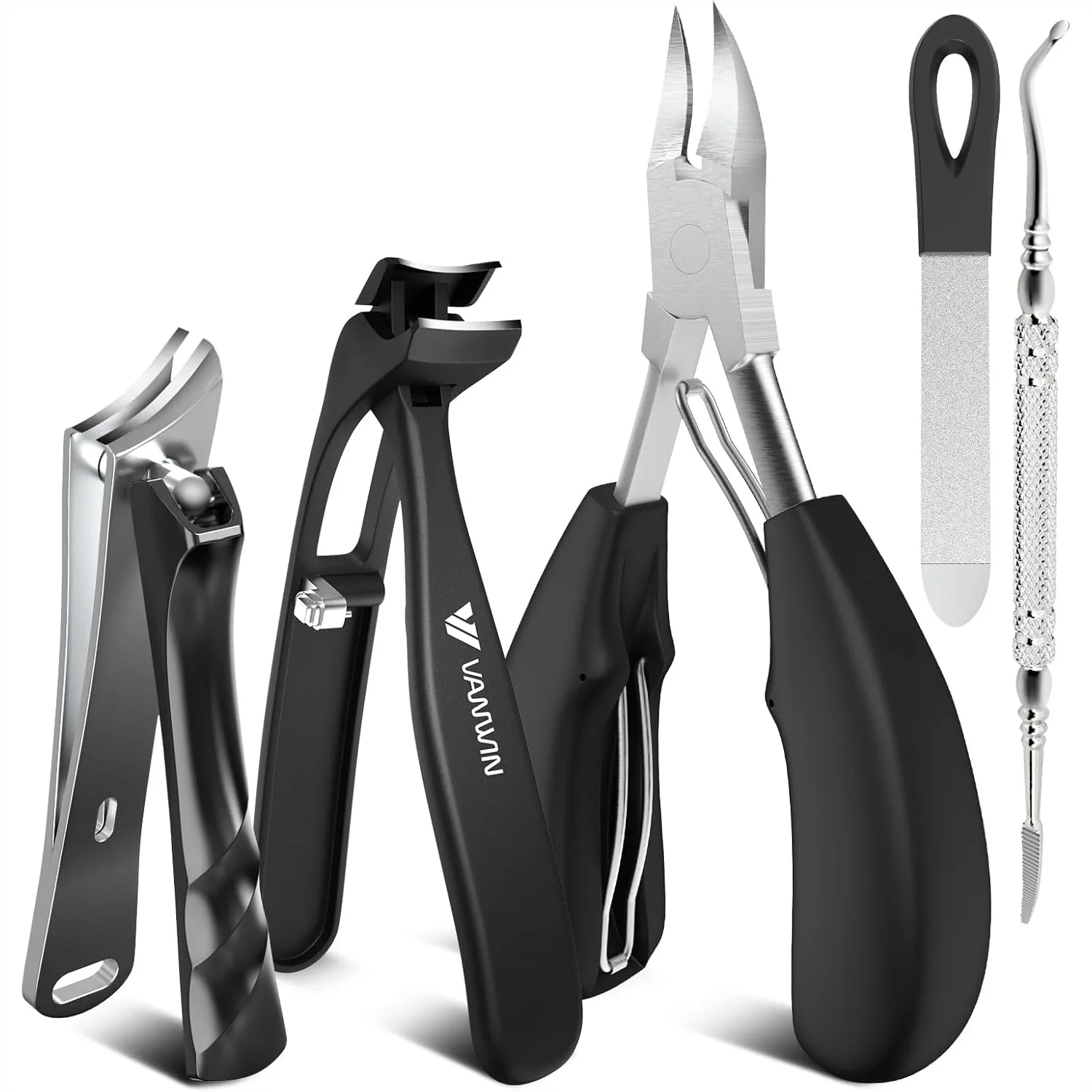

Toenail Clippers Set for Thick Nails with Angled Head and Wide Jaw, Heavy Duty for Seniors and Men, Includes Ingrown Toenail