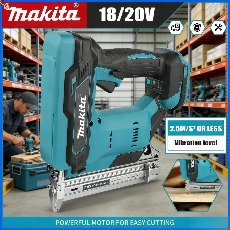 

Makita 100-Nail Capacity, Ideal for Flooring, Cordless,6.0Ah Battery,Shelving & DIY Wood Projects 18V Lithium-Ion Nail Gun,