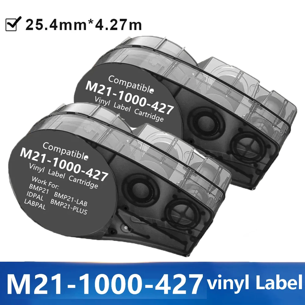 1/2/5PK Stück M21-1000-427 25,4 mm x 4,27 m weißes selbst laminiertes Vinil etikett kompatibel brady bmp21 plus Drucker m21