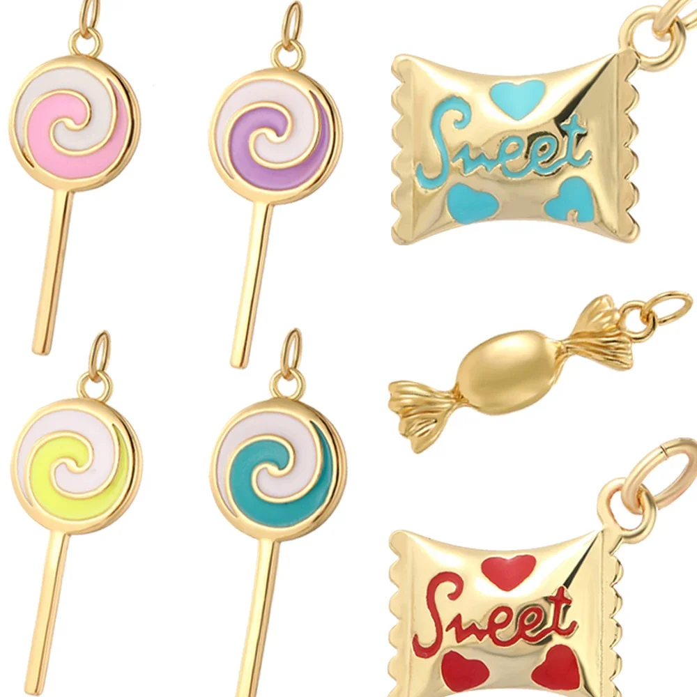 Bohemian Candy Lollipop Charm Jewery Diy Women\'s Necklace Earrings Bracelet High Quality Zircon Jewelry Resin Accessories
