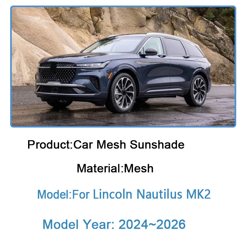 

For Lincoln Nautilus CDX707 MK2 2024 2025 2026 Car Mesh Sun Shade Magnetic Windshield Curtain UV Blocking Visor Car Accessories