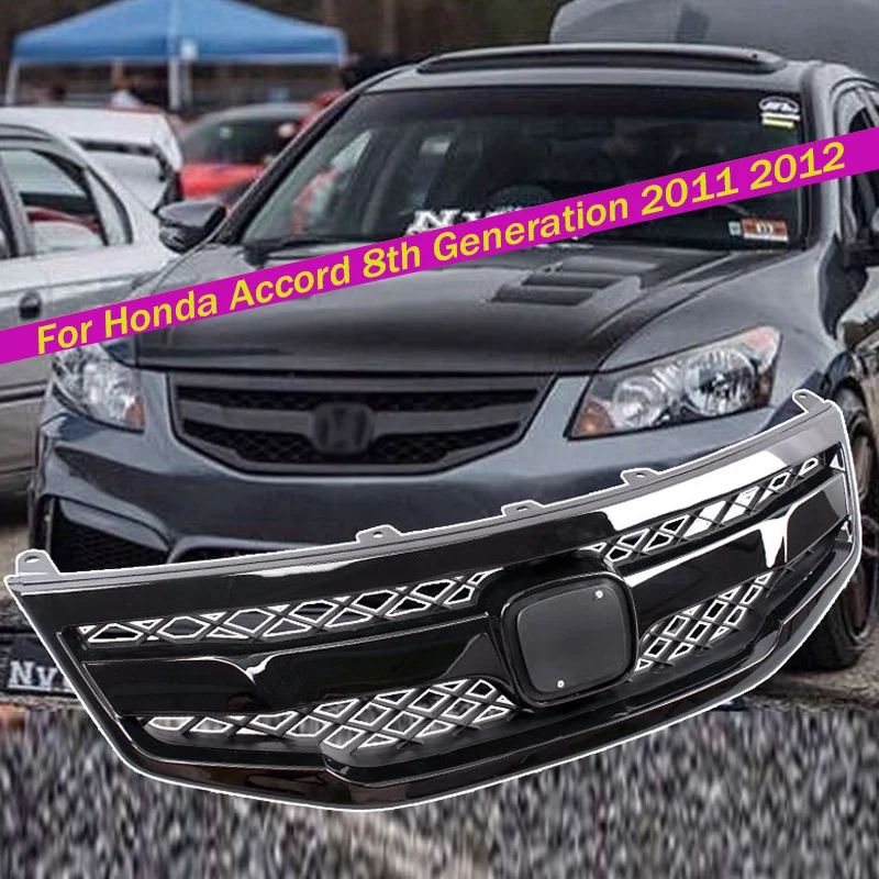 For Honda Accord 8th Generation 2011 2012 Black Car Front Bumper Mesh Grill Air Intake Grille