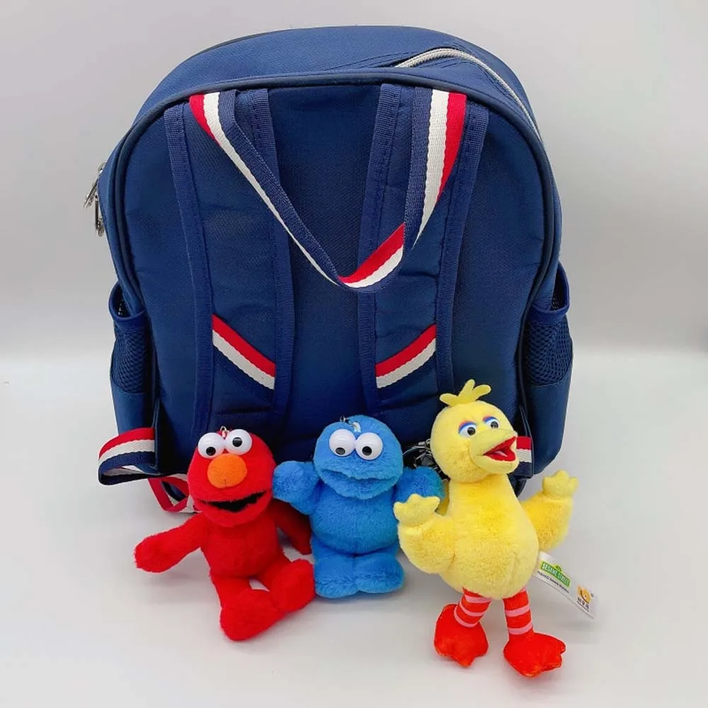 kawaii Sesame Street Plush keychain Soft Keychain Stuffed Animal Backpack Keyring Elmo Cookie Monster Big Bird Ernie Kids Gift