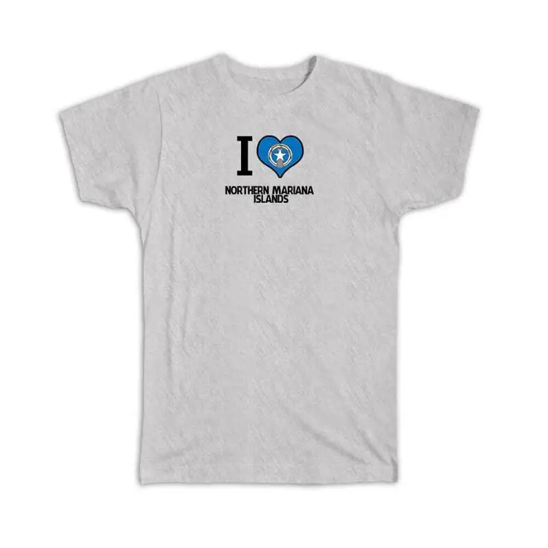 

I Love Northern Mariana Islands Flag Heart Country Crest Expat T shirt