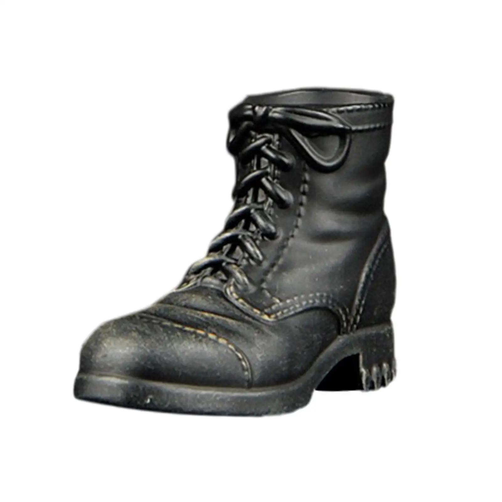 Vinyl Mini Doll Figure Boots for 1/6 Scale Action Figure Male Model Realistic Lace Up Ankle Shoes for 12 Inch Collection