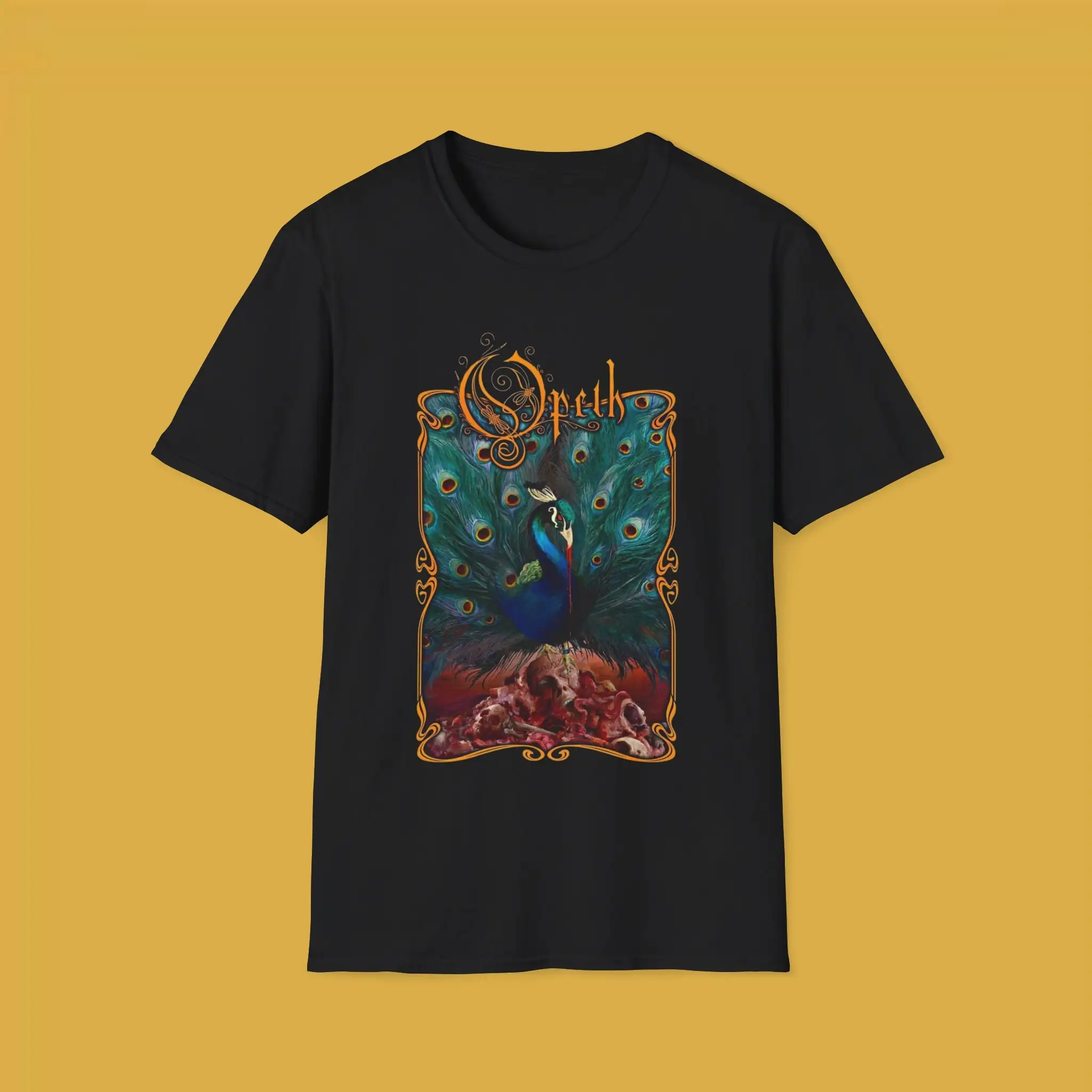 Black T Shirt With Opeth Sorceress Album Cover Print