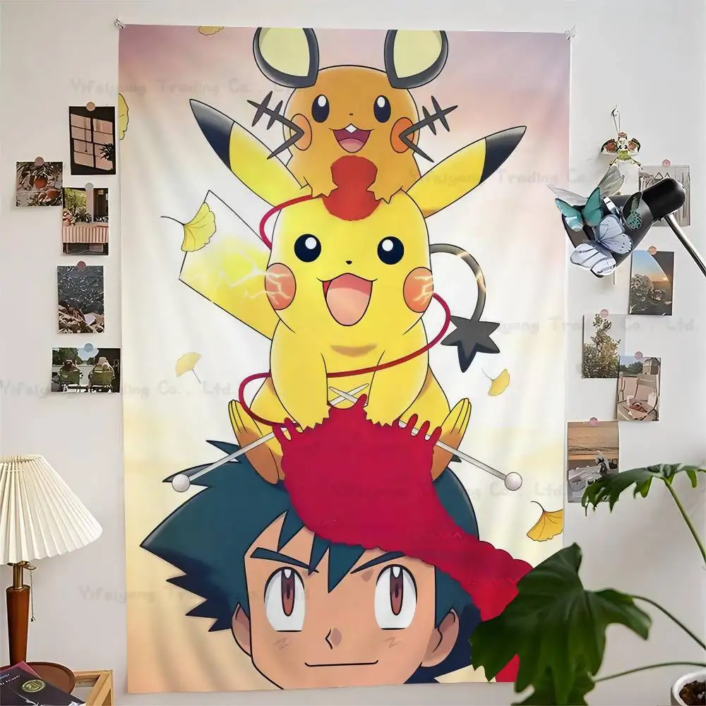 Bilibili لطيف P-Pokemon P-Pikachu لتقوم بها بنفسك قماش مزخرف جداري الفن الخيال العلمي غرفة ديكور المنزل جدار ديكور فني #6