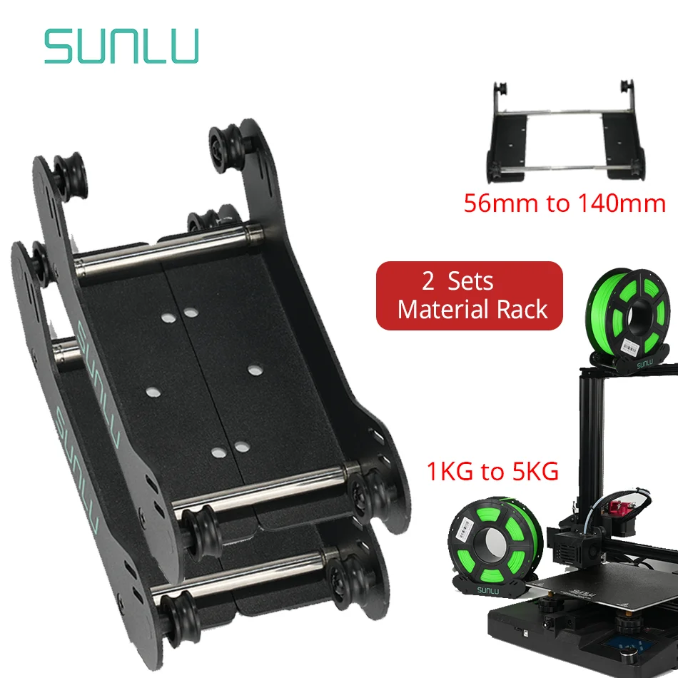 

SUNLU 3D Material Rack Support 1KG To 5KG 56MM To 140MM Adjust The Width Arbitrarily Suitable For Printer Beams And Tabletops