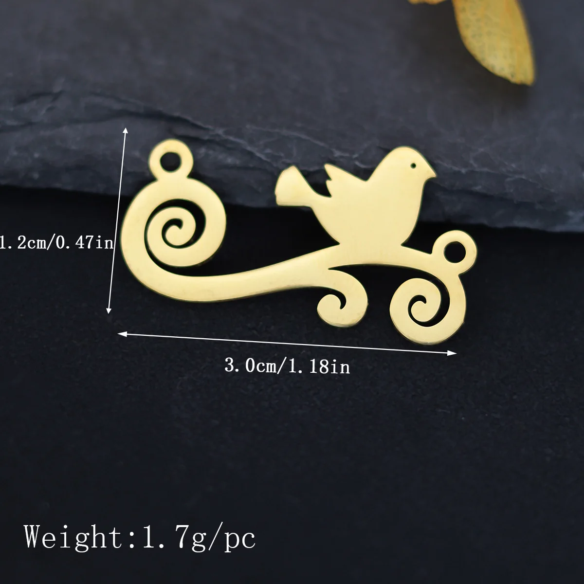 3pcs Stainless Steel Double Loops Lovely Bird On The Branch Charms Pendant DIY Jewelry Findings Connector For Necklace Bracelet