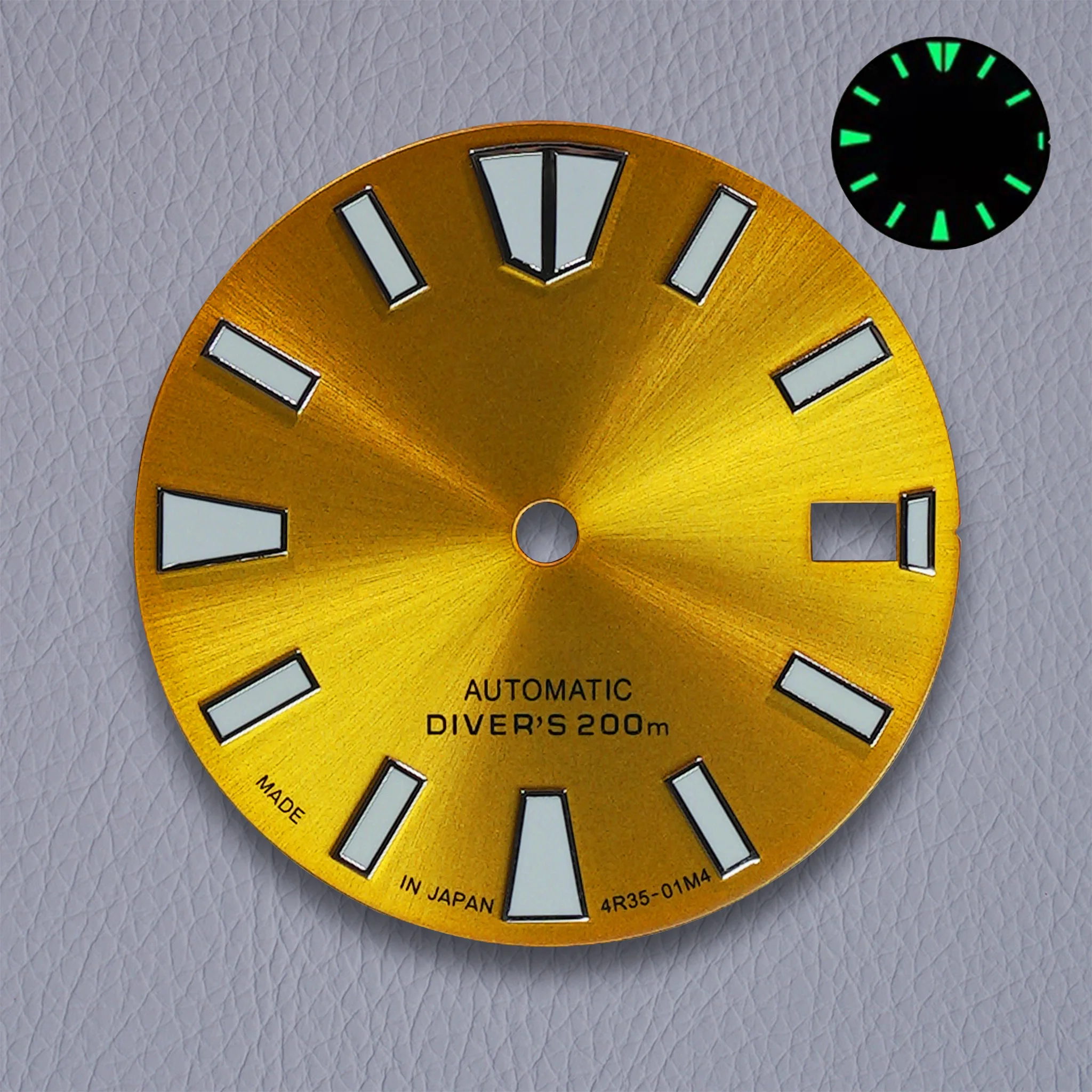 28.5mm S Logo NH35 Dial Sunray Dial Suitable For NH35/NH36 Movement 3/3.8/4.2 o'clock Crown NH35 Modification Accessories