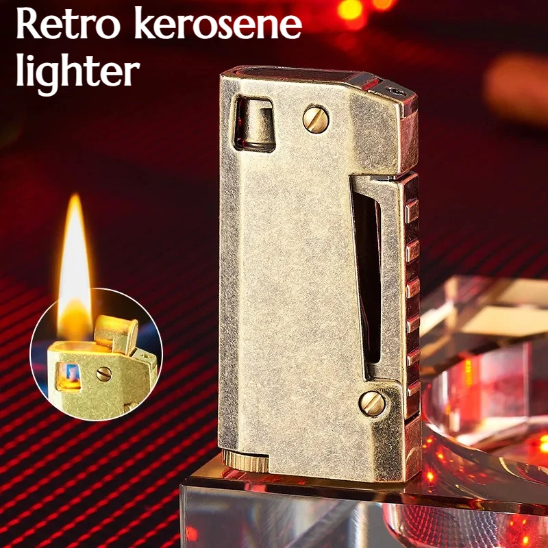 Metal Embossed Retro Lighter One-click Ignition High-end Men's Business Gift Cigarette Accessories