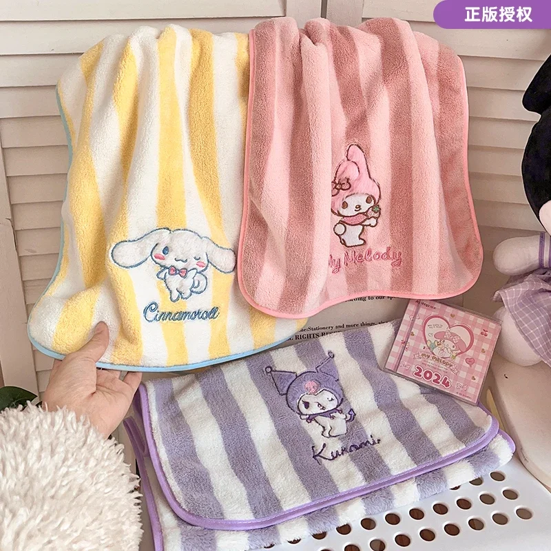 

Kawaii My Melody Kuromi Cinnamoroll Dry Hair Hat Cartoon Water Absorbing Quick Drying Bath Hat Cute Soft Comfortable Towel gifts