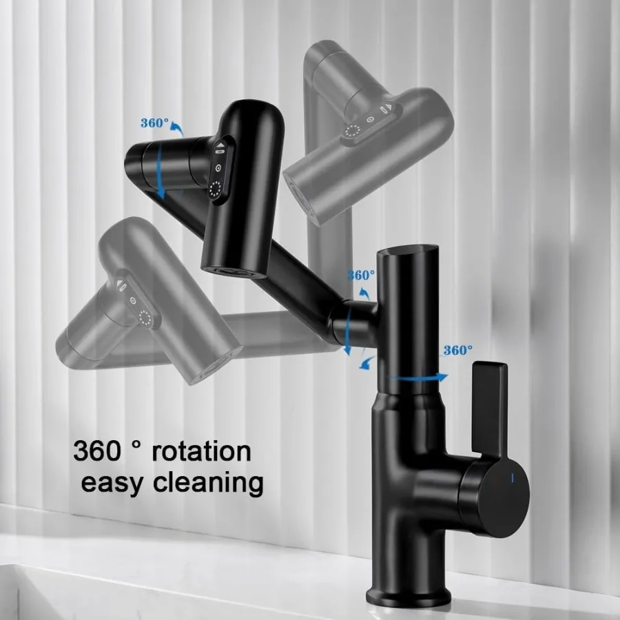 Smart Temperature Bathroom FaucetSingle Handle Bathroom Faucet Bathroom Sink Faucet Kitchen Faucet taps Matte Black