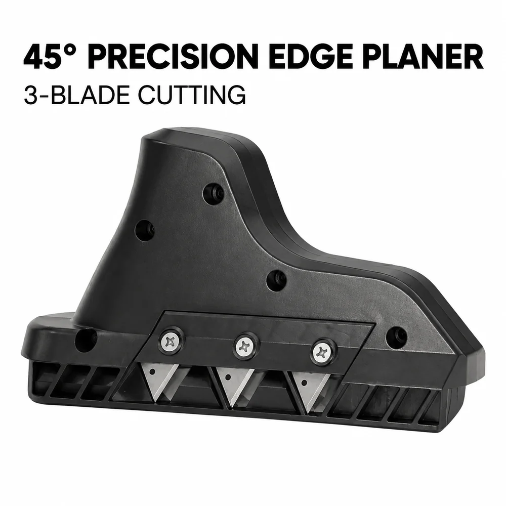 Manual Plasterboard Bevel Cutter, 45 Degree Gypsum Board Edge Planer with Triple Steel Blades and Ergonomic ABS Body