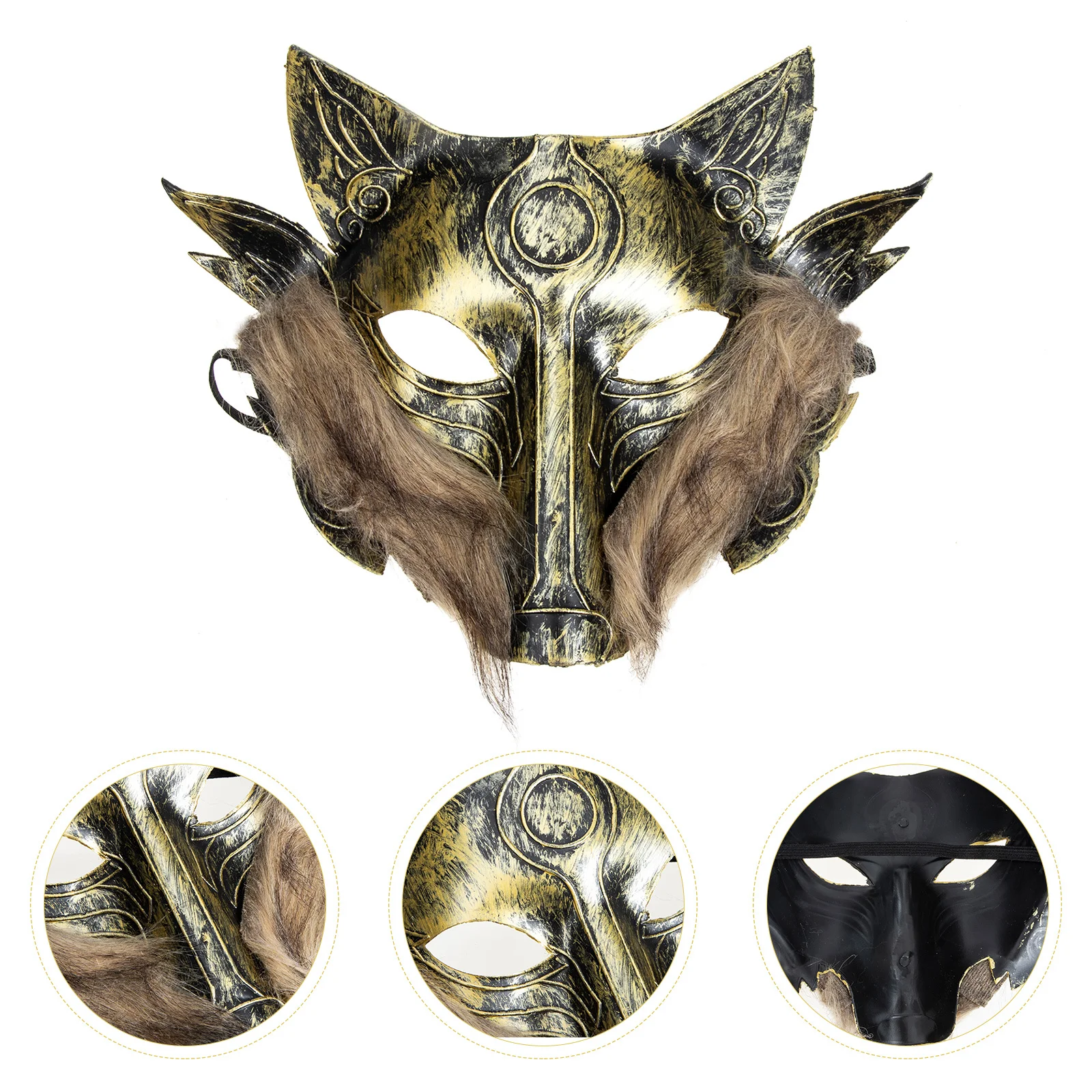 

2Pcs Halloween Wolf Mask Good Material Masquerade Party Cosplay Animal Design Festival Prop Halloween Mask Cosplay Prop