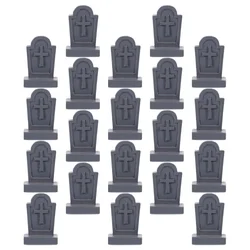 20 Pcs Micro Landscape Tombstone Resin Headstone Coffin Skull Halloween Decor Miniature Grave Graveyard