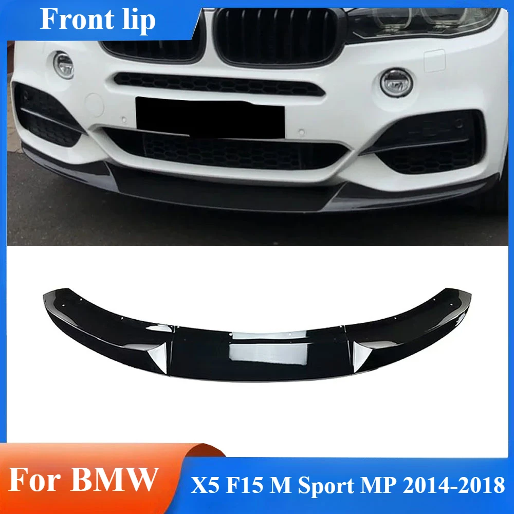 For BMW X5 F15 M Sport MP 2014 2015 2016 2017 2018 Front Bumper Lip  Spoiler Splitter By Glossy Black Canards Diffuser Body Kit