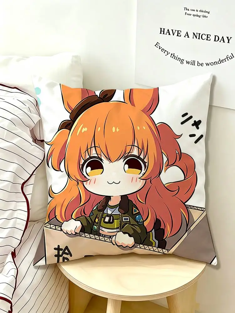 Uma Musume Mayano T-Top Gun  Pillow Case Pattern Printed Pillowcase For Living Room Sofa Cushion Cover