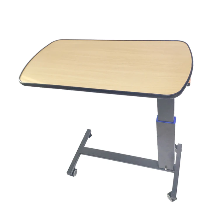 طاولة سرير مستشفى خشبية قابلة للتعديل، طاولة بجانب السرير مع عجلات لكبار السن والمرضى #2