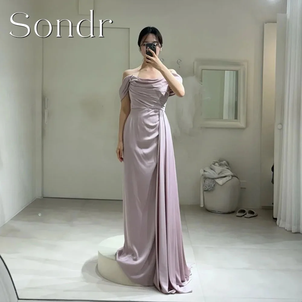

Sondr Customized Purple Mermaid Evening Dresses Off Shoulder Floor Length Formal Party Customized Floor Length Wedding Party