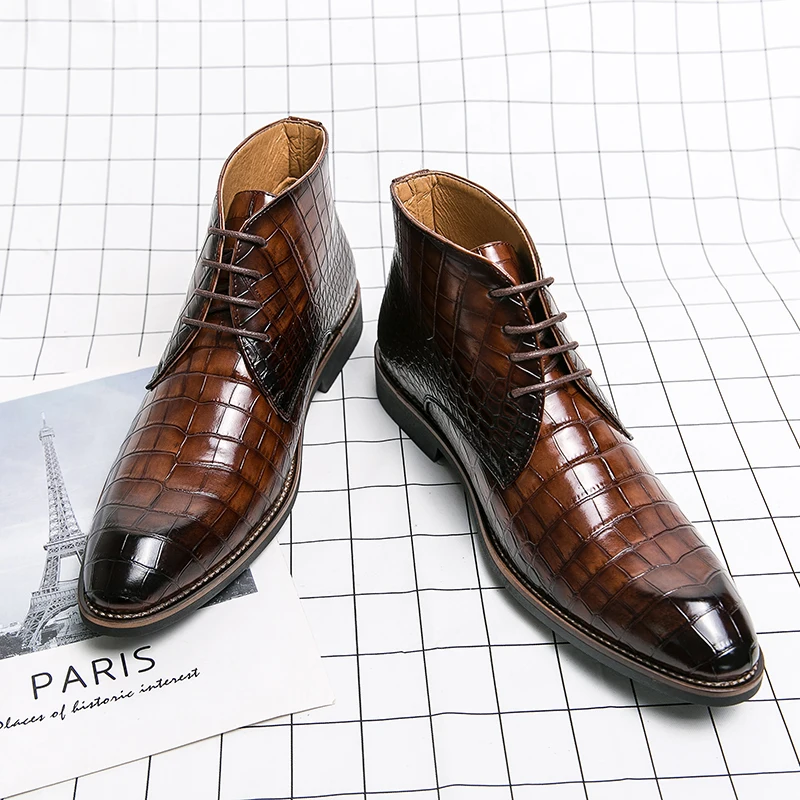 Mens Leather Designer Handmade Winter Spring Luxury Wedding Boots for Men Casual Chelsea Dress Business Formal Shoes Footwear