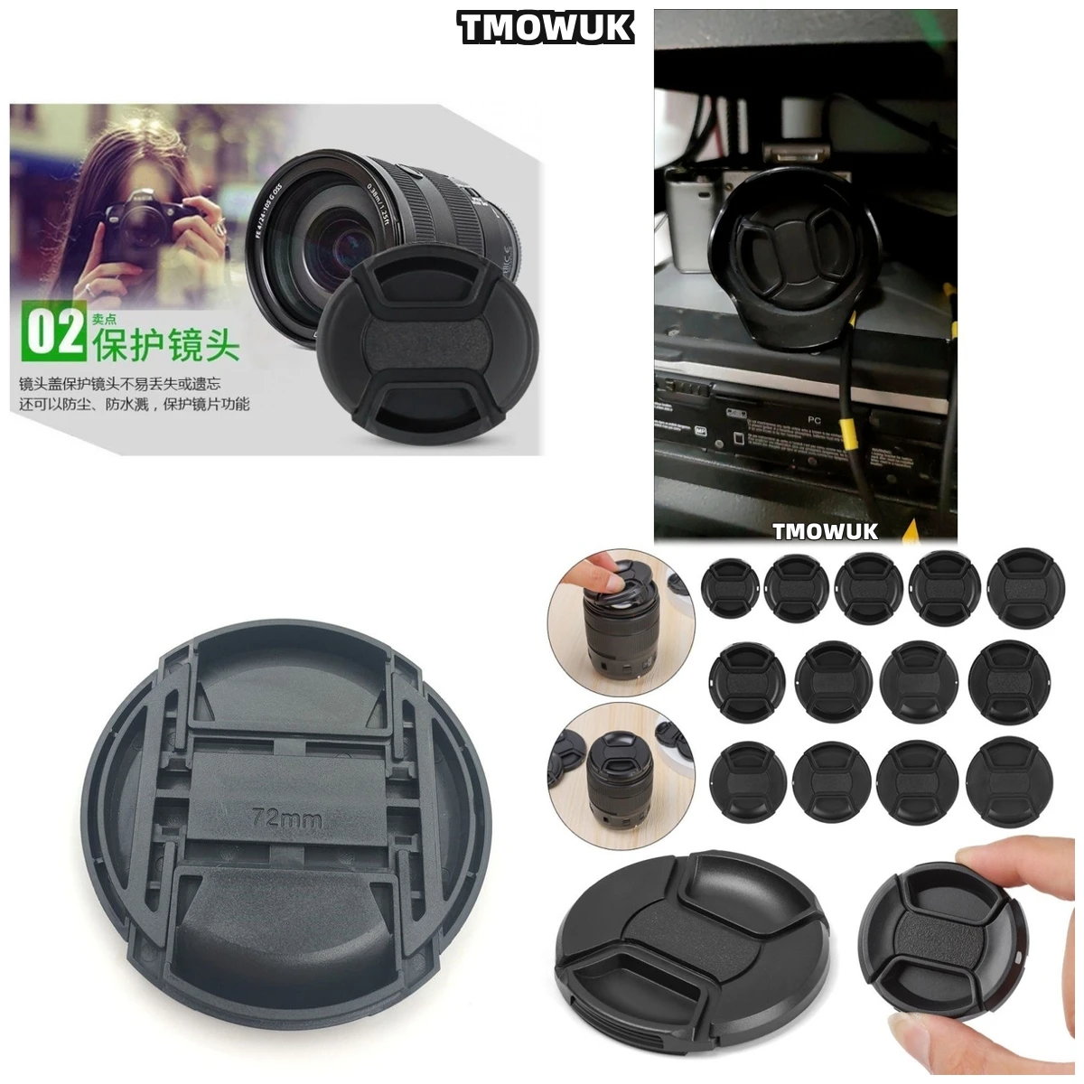 

For OLYMPUS PEN E-P1234567 E-M E-330 E-5 E-620 Camera Lens Cap Protective Cover Center Pinch Snap-on 49mm 52 55 58 62 67 72 77 8