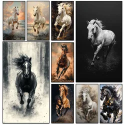 Diamond Painting Art DIY Black and White Brown Horse Racing Diamond Mosaic 5D Square Round Rhinestone Cross Stitch Home Decor
