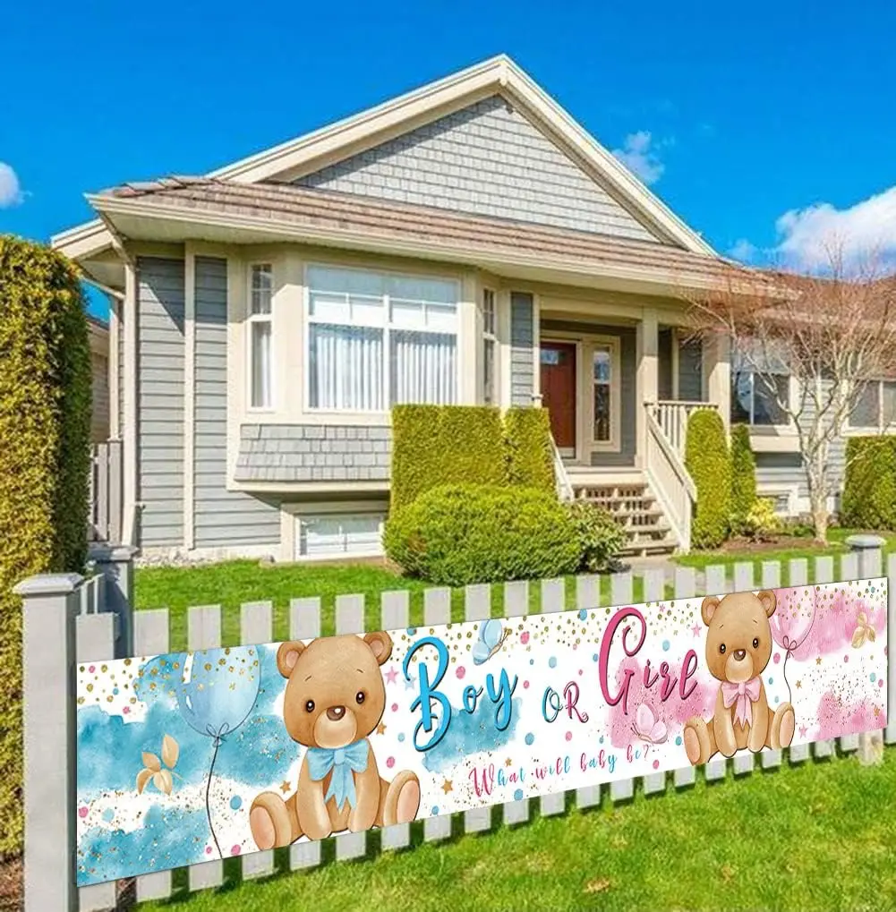 لافتة ترحيبية كبيرة لفناء الطفل ، ديكور حفلات استحمام الطفل ، لوازم حفلات الكشف عن الجنس ، خلفية التصوير الفوتوغرافي #1
