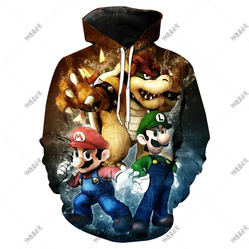 2023 Game Super Mario Children 3D Print Long Sleeve Casual Mario Brothers Hoodie Boys Girls Fashion Boys Clothes 6yrs to 12yrs