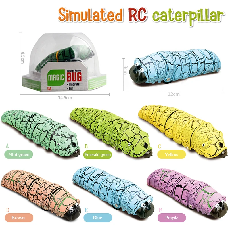 Infrared RC Caterpillar Remote Control Insect Worm Mock Fake Toy Animal Trick Novelty Jokes Prank Kids Adult Random Color Gifts