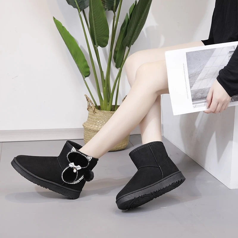 

Furry Ankle Platform Women's Snow Boots Round Toe Hot Plush Warm Lamb Boot Work 2025 New In Footwear High Quality Ladies Shoes