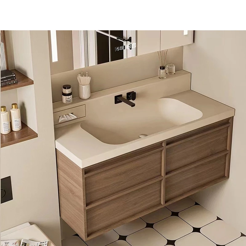 

Integrated basin, bathroom cabinet, combined face wash table, single basin, intelligent wash table.