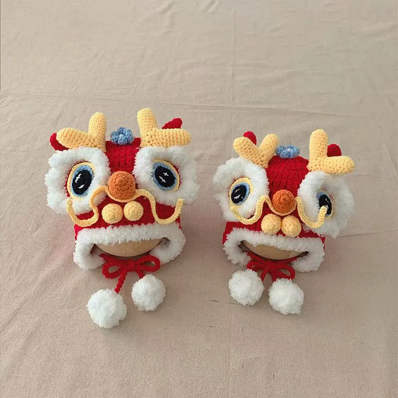 

New Chinese style woven cartoon winter baby hat