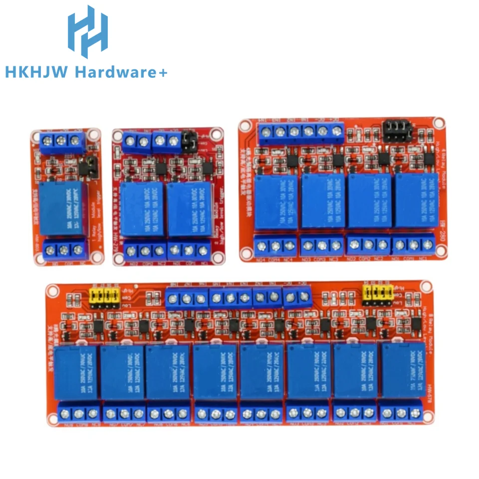 5V 12V 24V 1/2/4/8 Channel Relay Module High and low Level Trigger Dual Optocoupler Isolation Relay Module for Arduino