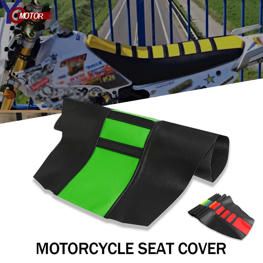 Motocross For Kawasaki KLX 110 KDX 250SR KFX450R VERSYS-X250 VERSYS-X300 Dirt Bike Enduro Ribbed Leather Gripper Soft Seat Cover