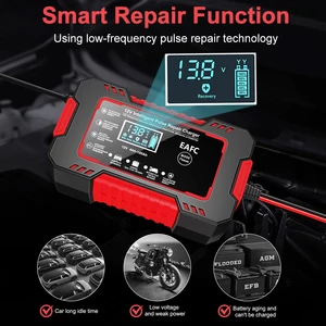12V 6A car battery charger, wrist repair, LCD display, intelligent fast charge, AGM, deep cycle, gel, lead, motorcycle, automobile 8 Main Sales Battery Charging Machine - №2