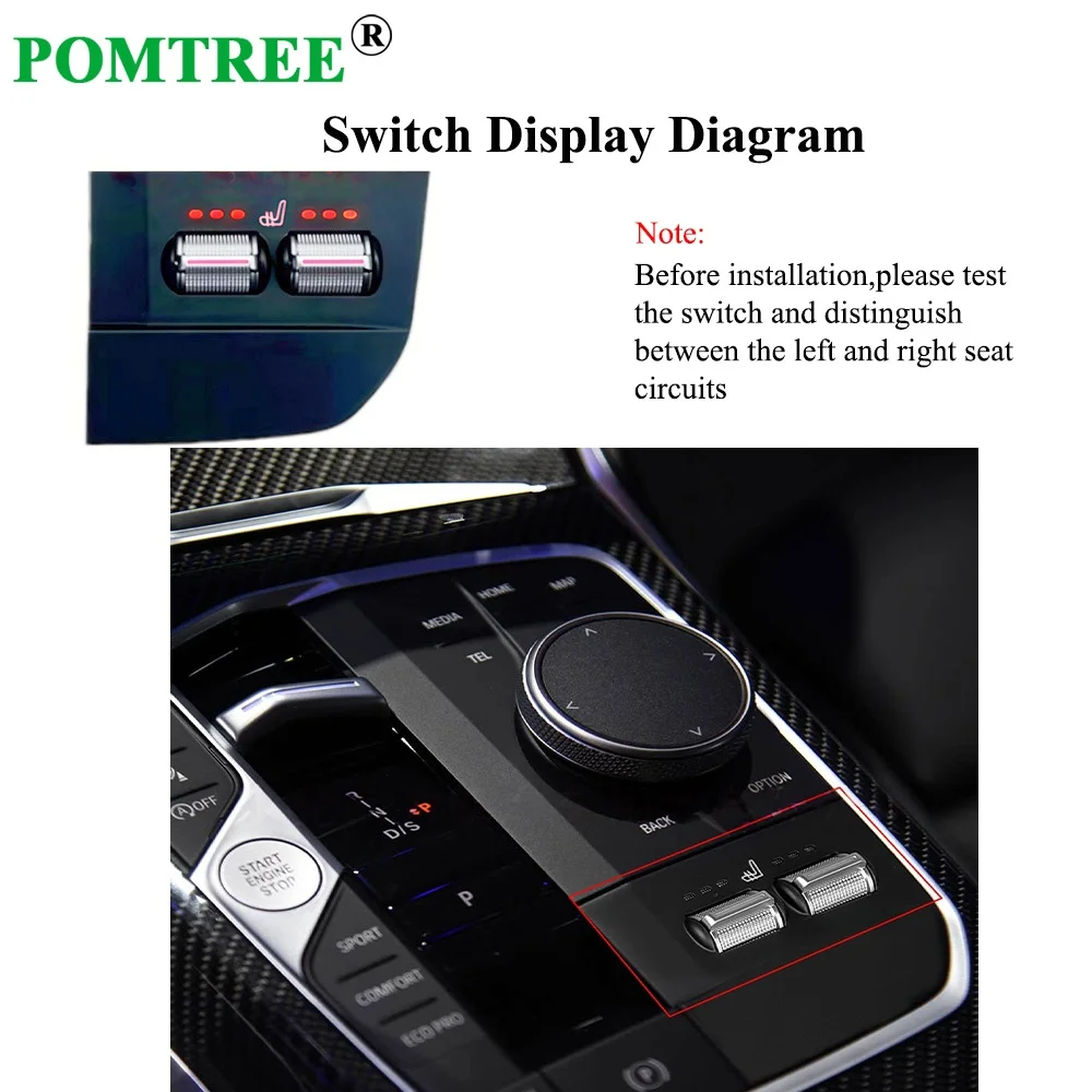 Built-in Car Seat Heating System Kit Fit For BMW I3/X3/IX3,With 108W Alloy Wire Heating Pads Dedicated Switch Kit,Fit 2 Seats