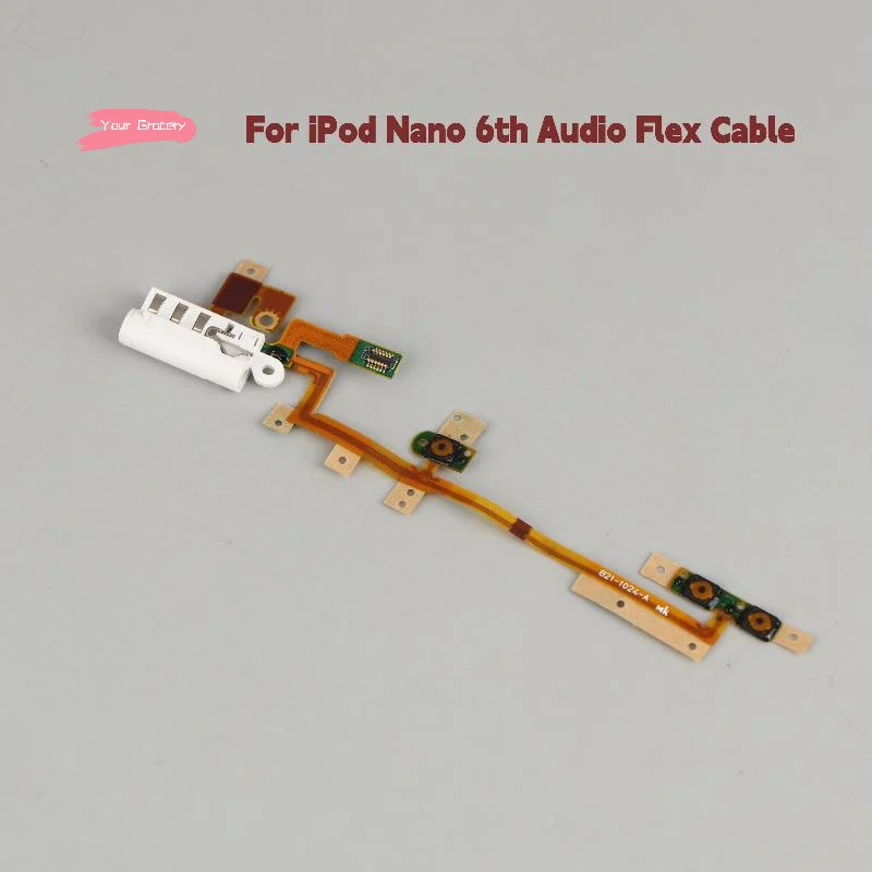 Y-1Pcs New Power Audio Jack Volume Button Flex Cable For IPod Nano 6 6th Gen White Replacement Dropshipping