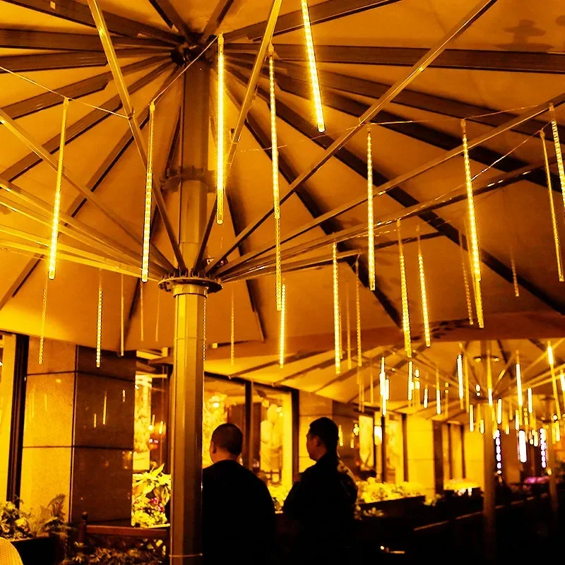 4/3/2/1Set Meteor Shower String Lights EU/US Plug Holiday LED Party Lights Christmas Halloween Garden Outdoor Street Decoration