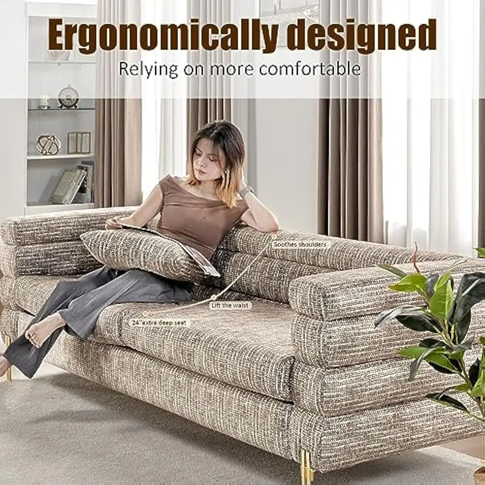 Oversized Sofa, 3 Seater Sofa Comfy Sofa for Living Room- Deep Seat