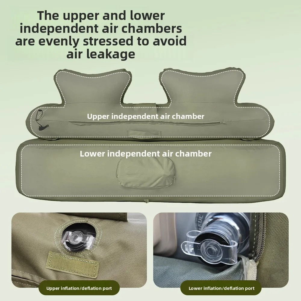 Custom Outdoor Automatic Inflatable 2 Person Folding Sofa Removable Fabric Cover Portable Lazy Air Bed for Quick Setup