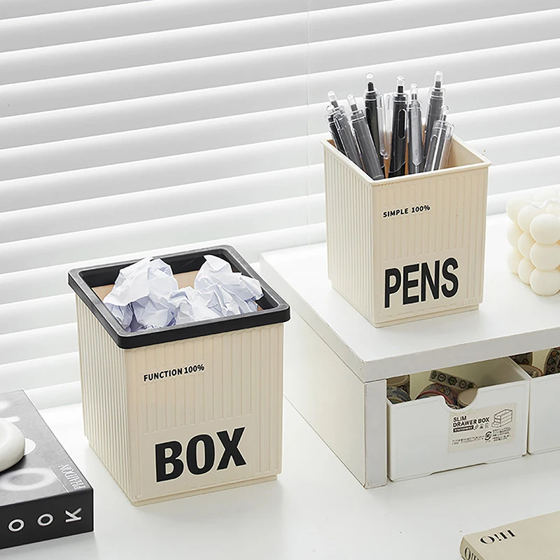 New Creative Student Desktop Pen Storage Box Multifunctional Pencil Pot Organizer Kawaii Container Plastic Makeup Box