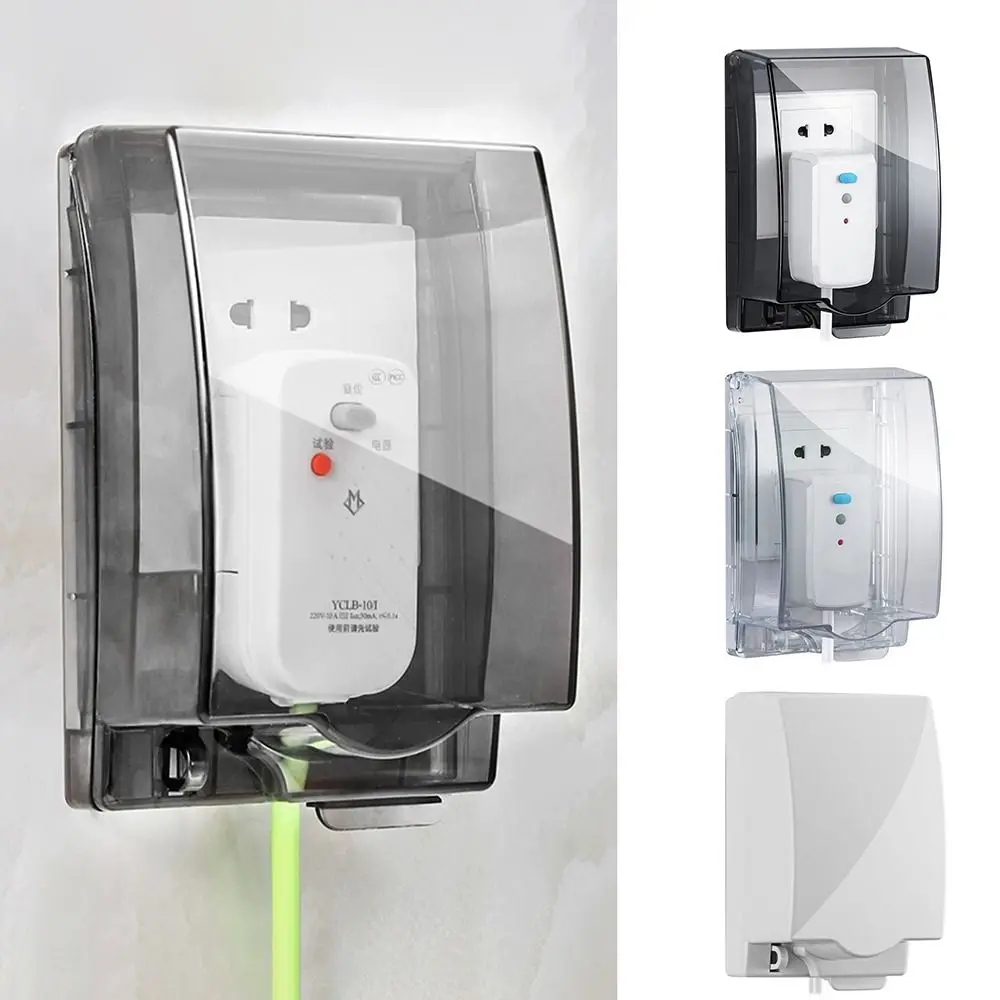 

Durable 86 Type Switch Protective Cover Transparent Self-Adhesive Electric Plug Cover Waterproof Power Outlet Plug Box for Home