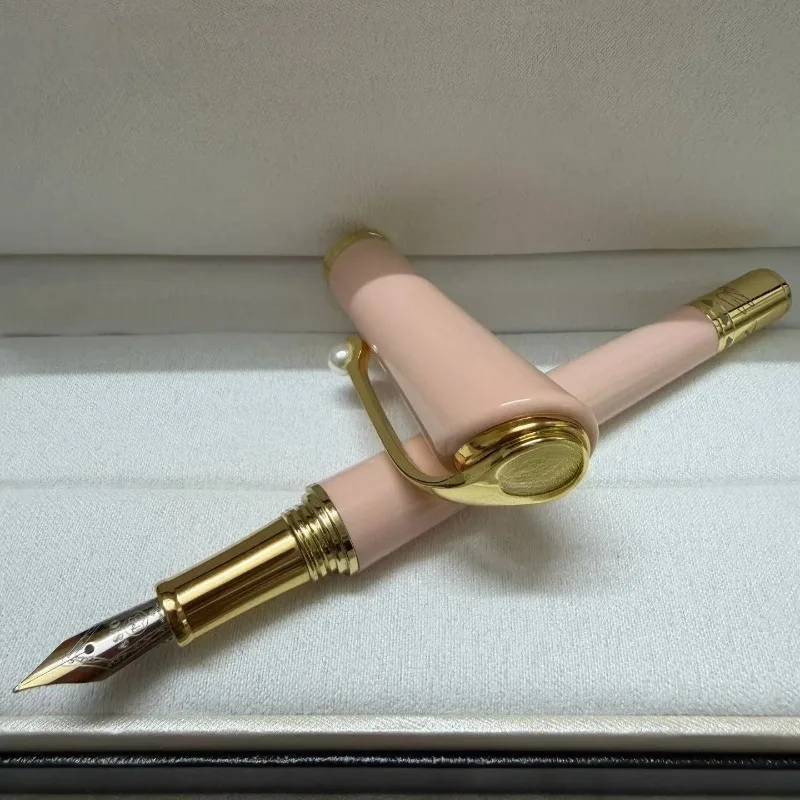 M Brand Royal Blue Feather Engraved Fountain Pen, Premium Collector's Edition Writing Pen （No Pen Box Included）