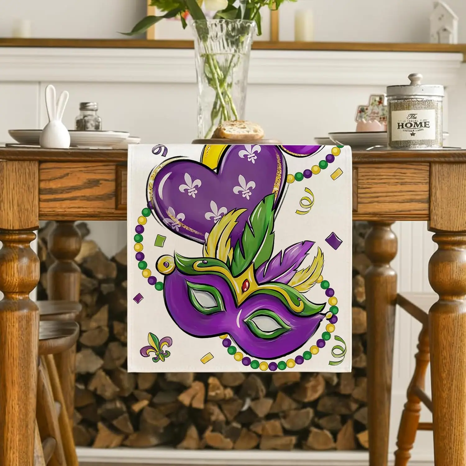 Mardi Gras Jewellery Linen Table Runner Holiday Home Party Decor New Orleans Brazi Carnival Table Runners Mardi Gras Decorations