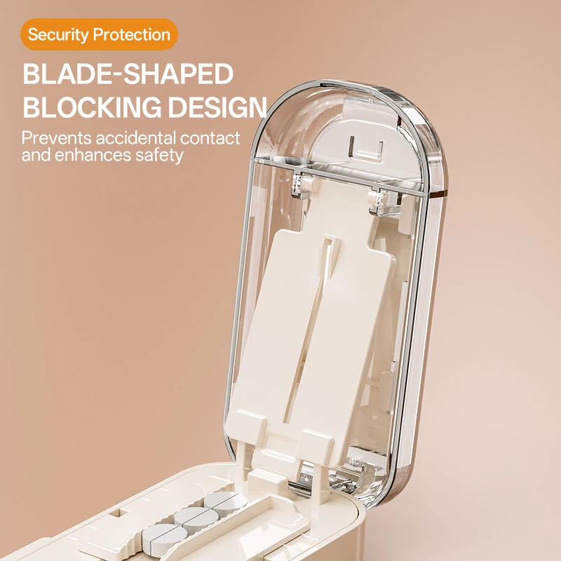 Portable Anti-Cutting Tablet Cutter with Rotating Clamp Stainless Steel Blades Large Capacity Storage Box for All Sizes
