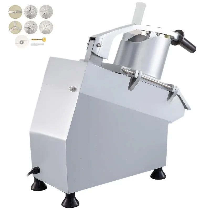 VEVOR Commercial Food Processor 2 Feeding Holes, 550W Electric Vegetable Slicer 1600 RPM, Stainless Steel Vegetable Processor