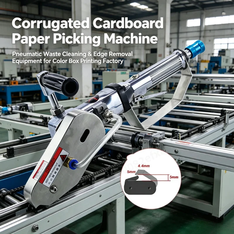 TOP Corrugated Cardboard Paper Picking Machine, Pneumatic Waste Cleaning & Edge Removal Equipment for Color Box Printing Factory